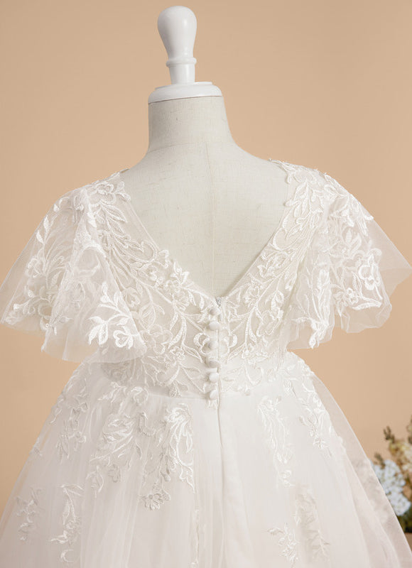 Robe De Baptême Fille En Dentelle - gallery 7
