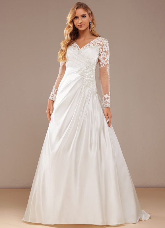 Robe Dentelle Satinée Raffinée - gallery 4