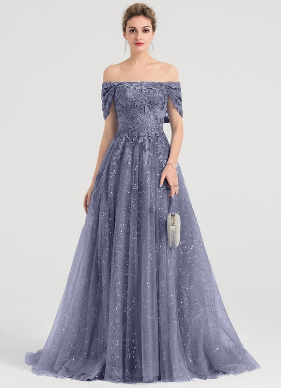 Robe Dentelle Lavande Étoilée