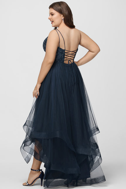 Robe Dentelle Asymétrique Scintillante - gallery 6