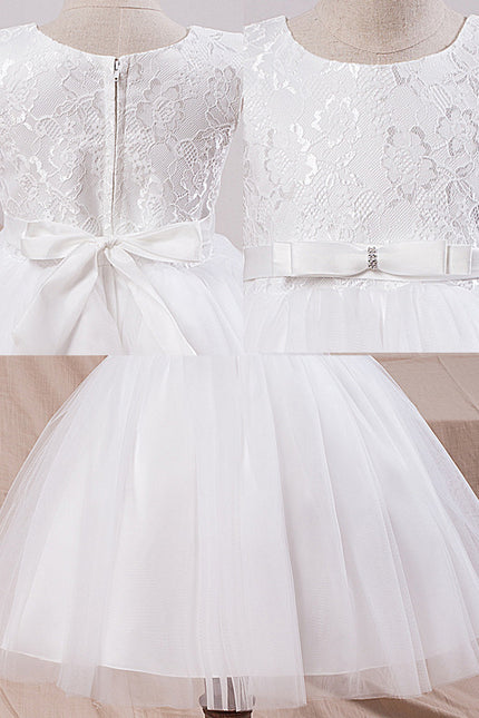 Robe Dentelle Enfant Blanche Tulle - gallery 1