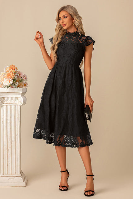 Robe Dentelle Dentelle Marine Élégante - gallery 9