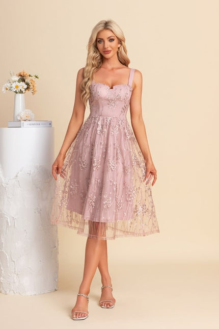 Robe Dentelle Rose Poudrée Mariage
