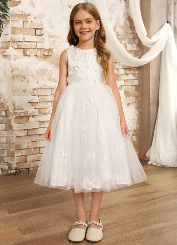 Robe Dentelle Fille Tulle Floral