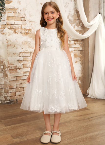 Robe Dentelle Fille Tulle Floral