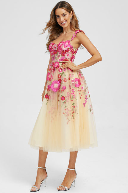 Robe Dentelle Florale Éclatante - gallery 5