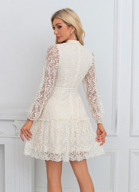 Robe En Dentelle Ecru - gallery 1