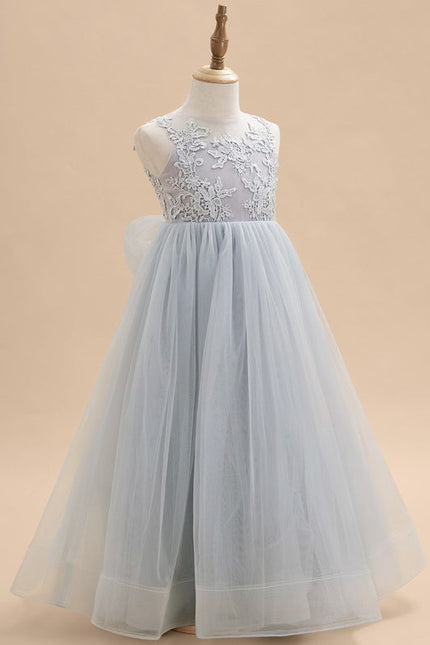 Robe Dentelle Tulle Bleu Clair - gallery 2