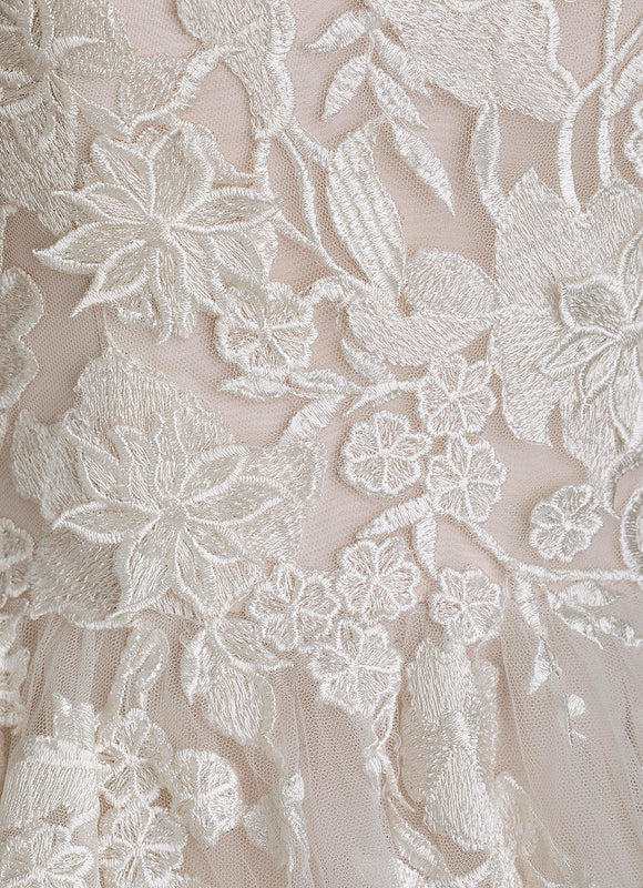 Robe Dentelle Éthérée Florale - gallery 7