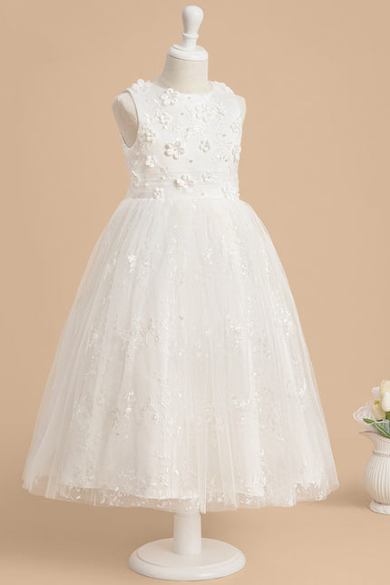 Robe Dentelle Fille Tulle Floral - gallery 5