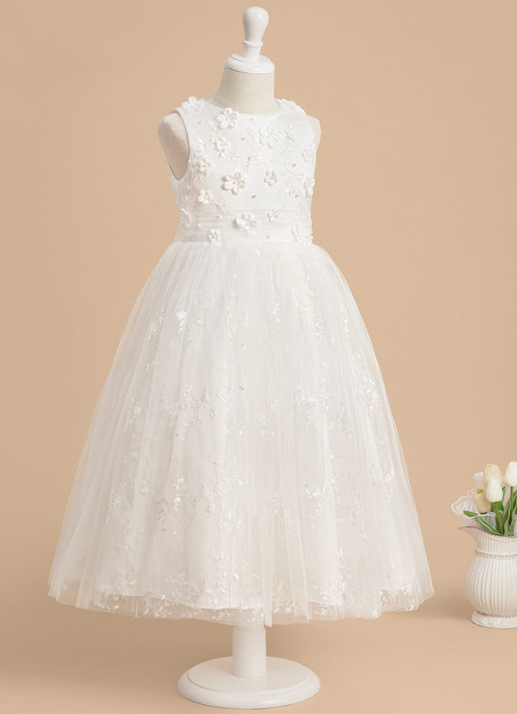 Robe Dentelle Fille Tulle Floral - gallery 5
