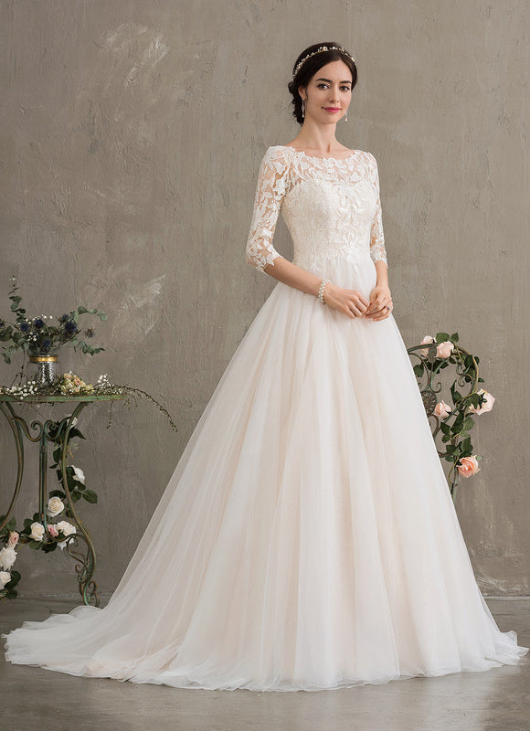 Robe Dentelle A-Line Élégante - gallery 6