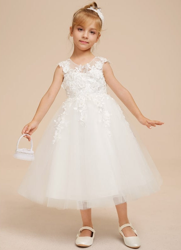 Robe Dentelle Enfant Blanche Florale