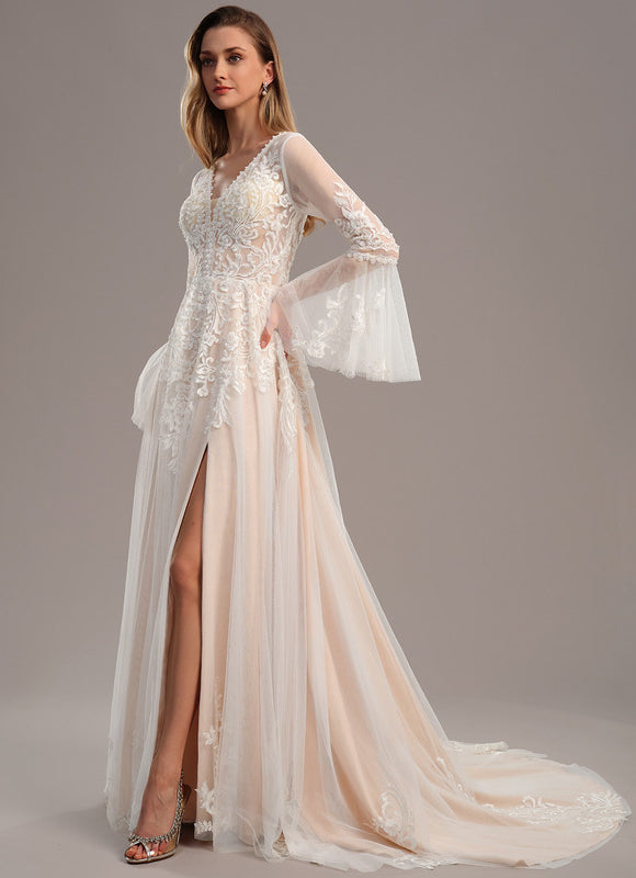 Robe De Mariee Manche Longue Dentelle - gallery 1