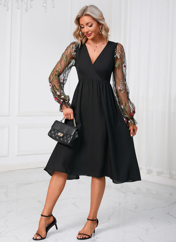 Robe Dentelle Vaporeuse Brodée - gallery 2