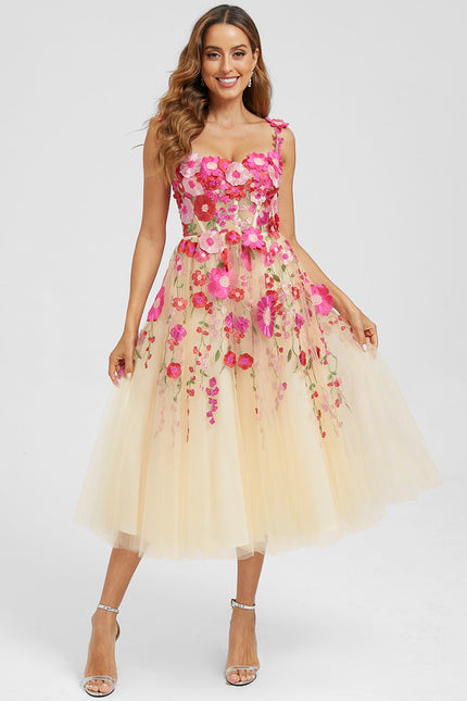 Robe Dentelle Florale Éclatante - gallery 4