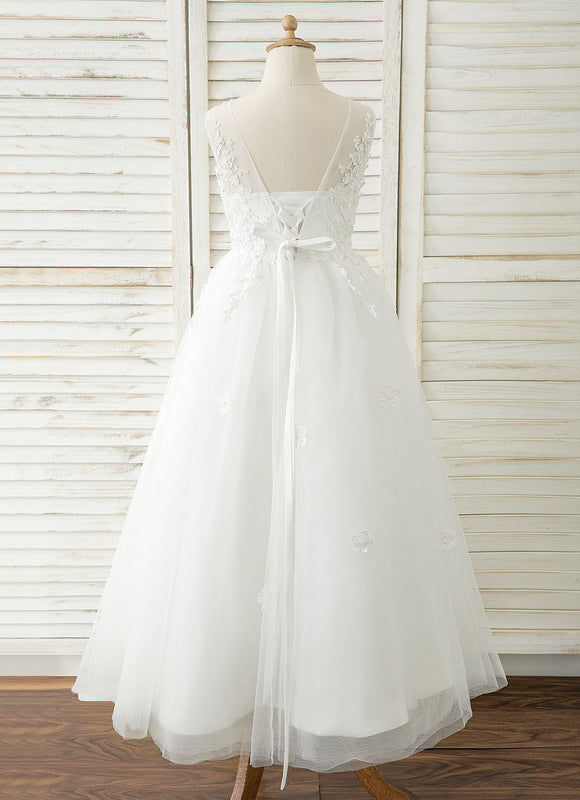Robe Dentelle Tulle Marine Fleurie - gallery 9