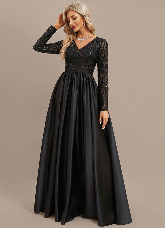 Robe Dentelle Noire Satinée - gallery 3