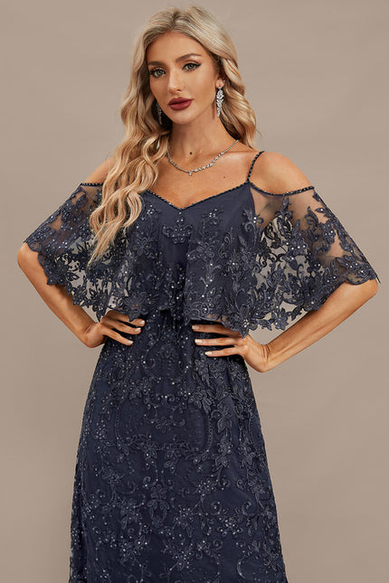 Robe Dentelle Marine Brodée - gallery 2