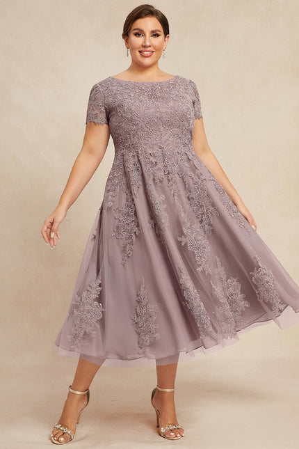 Robe Dentelle Mauve Ornée - gallery 8