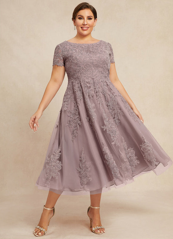 Robe Dentelle Mauve Ornée - gallery 8