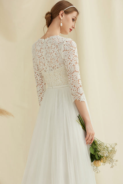 Robe Dentelle En Tulle Fluide - gallery 3