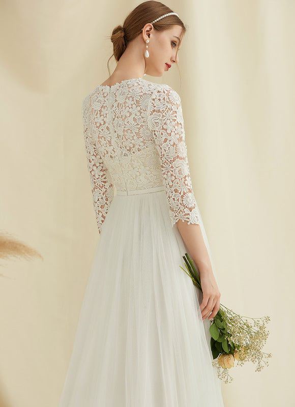 Robe Dentelle En Tulle Fluide - gallery 3