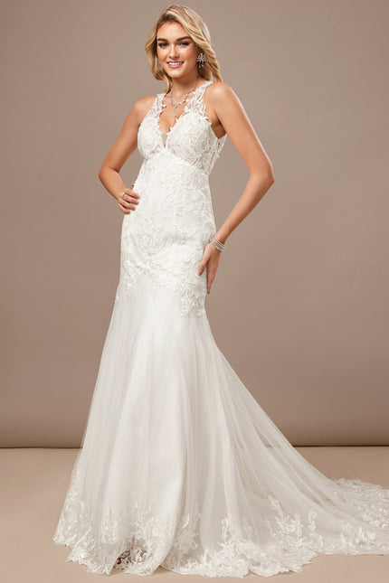 Robe Dentelle Sirène Tulle Élégante - gallery 1