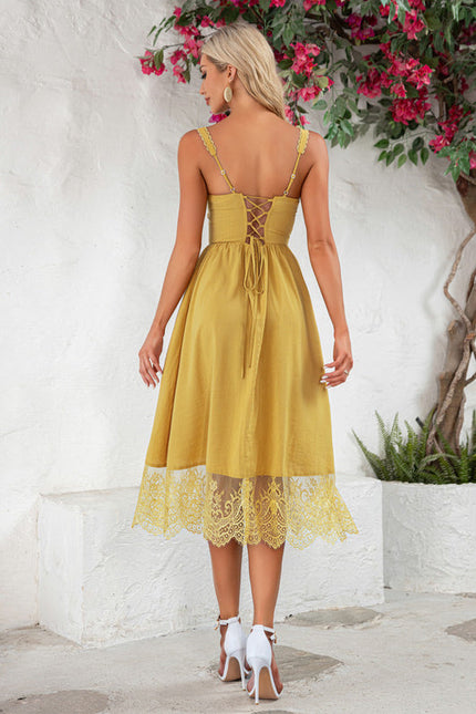 Robe Jaune En Dentelle - gallery 2