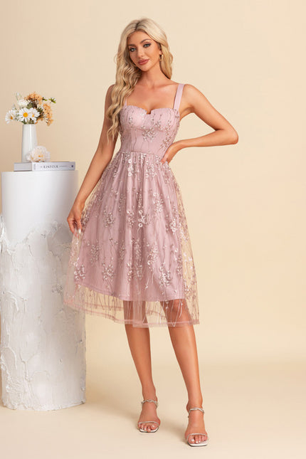 Robe Dentelle Rose Poudrée Mariage - gallery 1