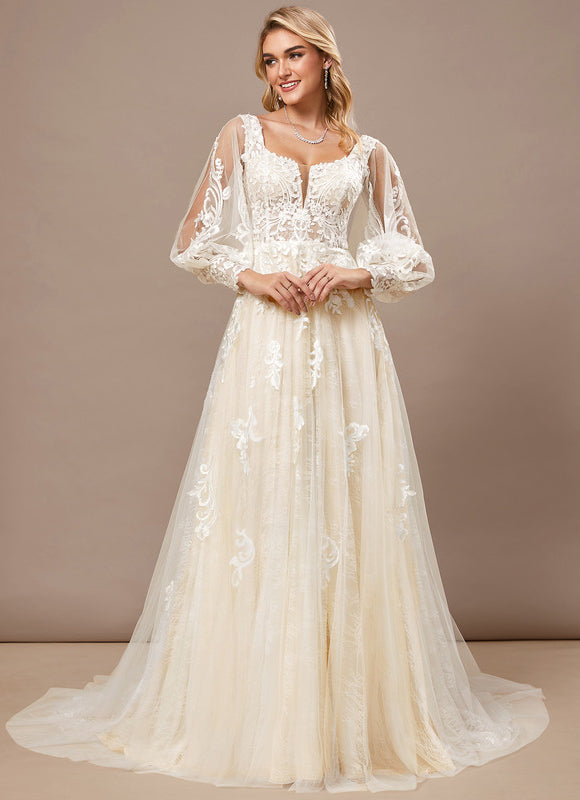 Robe Mariee Dentelle Manche Courte - gallery 1