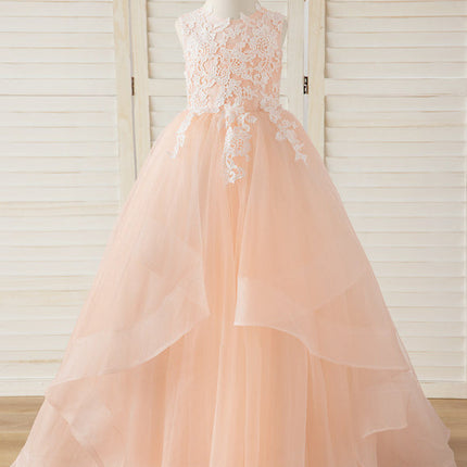 Robe Demoiselle D'Honneur Dentelle Rose