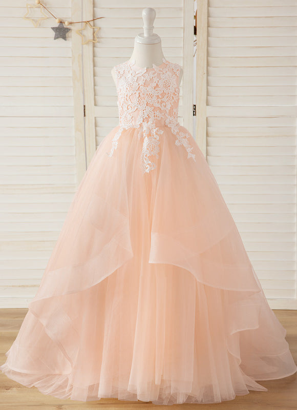 Robe Demoiselle D'Honneur Dentelle Rose