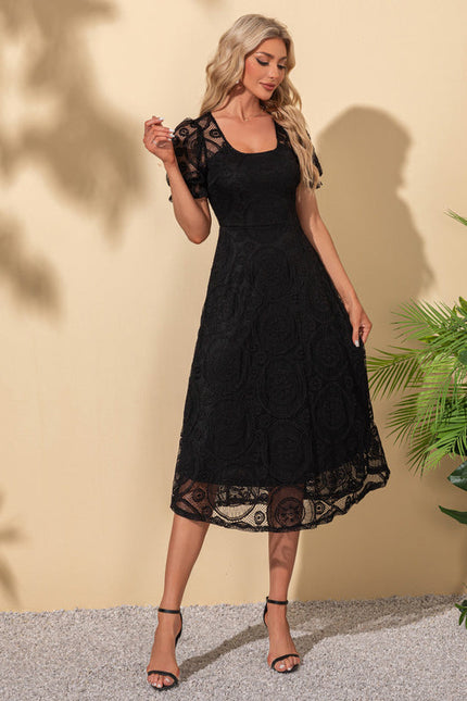 Robe Patineuse Noire Dentelle - gallery 4