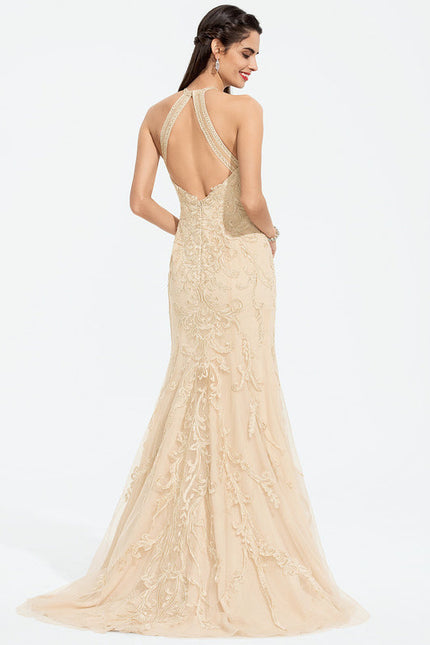 Robe Dentelle Sirène Écrue - gallery 3