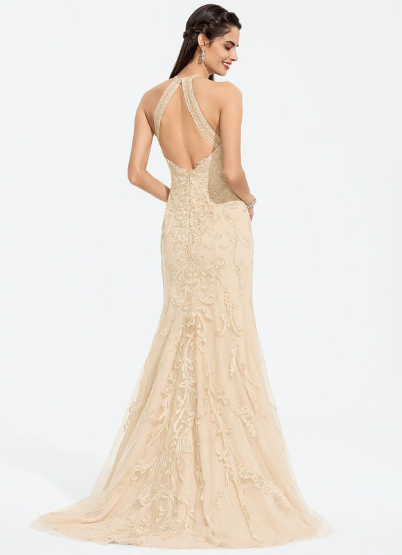 Robe Dentelle Sirène Écrue - gallery 3