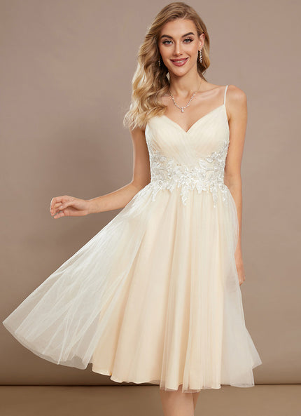 Robe Dentelle Tulle Paillettes Ivoire