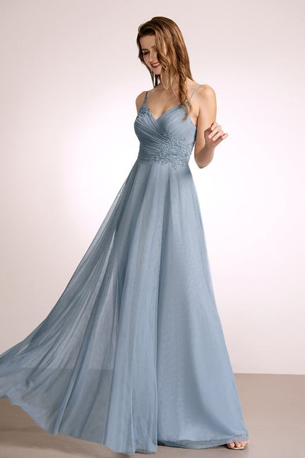 Robe Dentelle Fluide Ciel