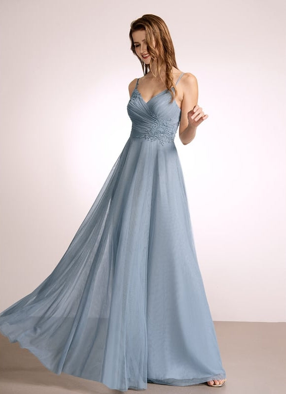 Robe Dentelle Fluide Ciel