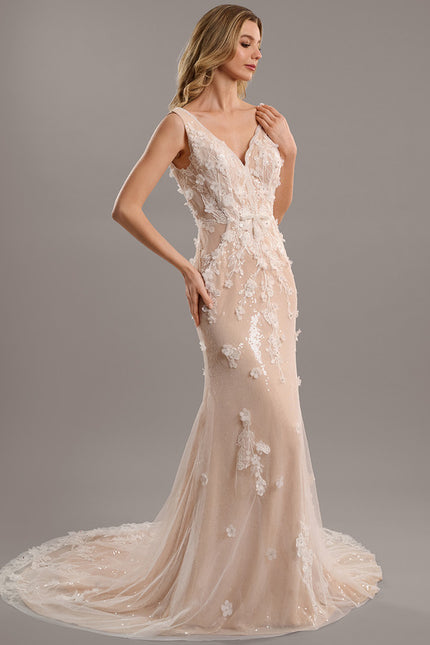 Robe Dentelle Sirène Perlée - gallery 2