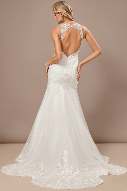 Robe Dentelle Sirène Tulle Élégante - gallery 7