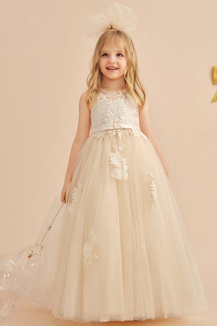 Robe Dentelle Enchantée Beigée - gallery 1