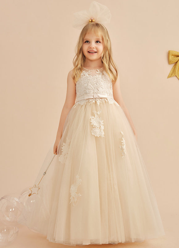 Robe Dentelle Enchantée Beigée - gallery 1