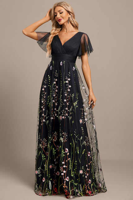 Robe Dentelle Nocturne Florale - gallery 4