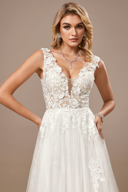 Robe De Mariee Fluide Et Dentelle - gallery 5