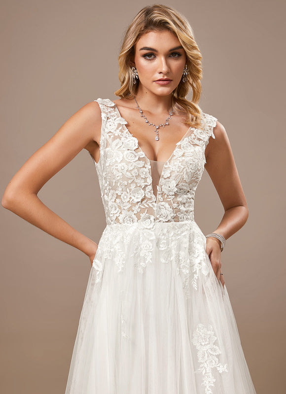 Robe De Mariee Fluide Et Dentelle - gallery 5