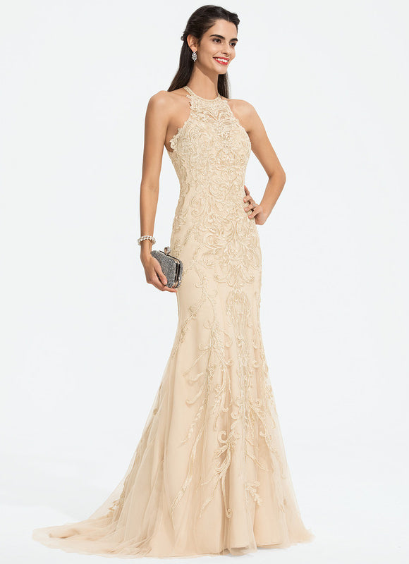 Robe Dentelle Sirène Écrue - gallery 2