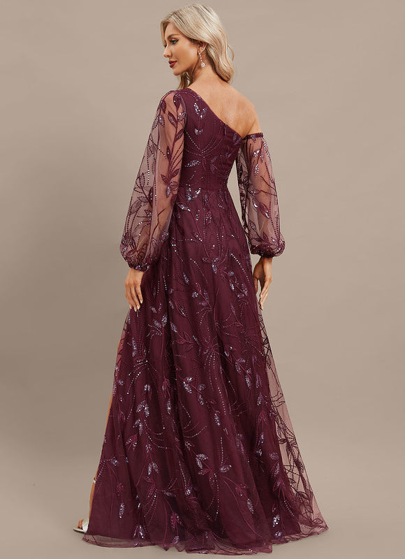 Robe Dentelle Bordeaux Pailletée - gallery 5