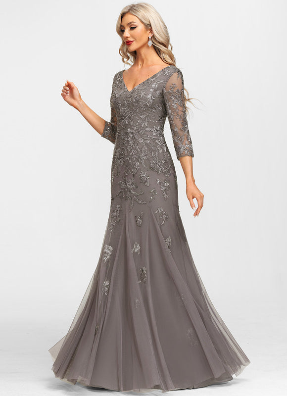 Robe Dentelle Argentée Élégante - gallery 4