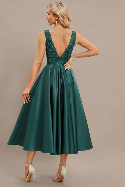 Robe Dentelle Satinée Élégante - gallery 6